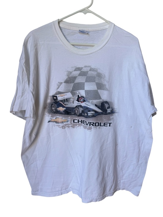 Other - Vintage Chevrolet Chevy Indy Racing White Aged Graphic Tee Men’s XL Formula One